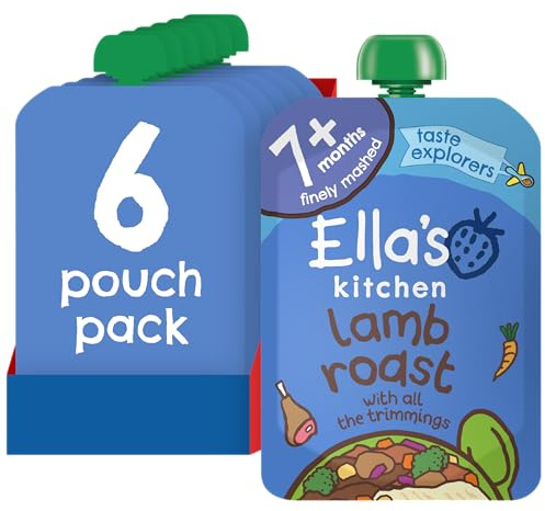 Ella's Kitchen, Stage 2 from 7 Months Organic Lovely Lamb Roast Dinner with all the Trimmings ,130 g , (Pack of 6)