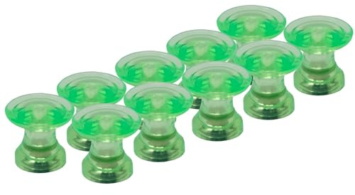 Traditional Green Magnetic Map Pin Magnets for Fridge, Whiteboard, Noticeboard, Filing Cabinet - Pack of 12