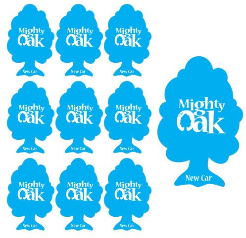 10 x MIGHTY OAK AIR FRESHENER CAR / HOME / OFFICE - NEW CAR - BLUE - 10 PACK