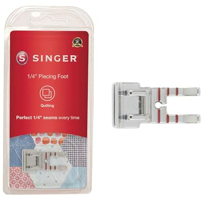 SINGER 1/4 Inch Piecing Presser Foot | Ensures Precision Seam Allowances for Quilting, Crafting & Apparel Making | Compatible with Low-Shank Sewing Machines