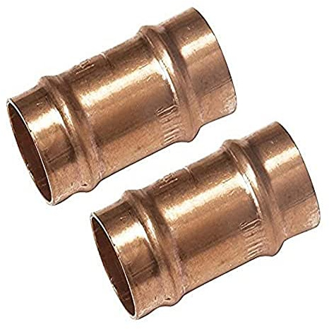 Merriway BH02897 (2 Pcs) Solder Ring Fitting Straight Connector, 22mm - Pack of 2 Pieces