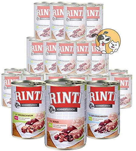 Rinti 20 x 400 g Kennerfleisch Dosen Mix | Sorten frei wählbar | Hundefutter