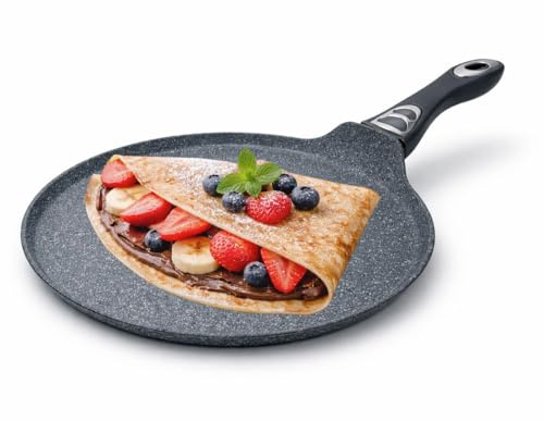 NAMAI - Padella Antiaderente 32 CM Induzione, Adatta In Lavastoviglie, Alluminio Resistente, Effetto Pietra, Padella Crepes, Adatta per Induzione (32 CM)