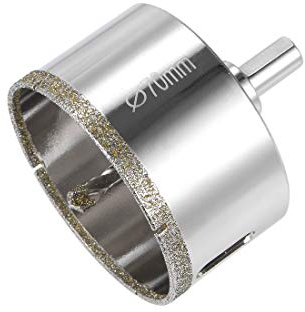 sourcing map Diamond Drill Bit 70mm Glass Hole Saw Core Drill Bit with Spotting Drill Bit for Ceramics Porcelain Tile Bottles Pots Brick