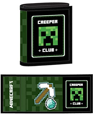 MINECRAFT , Polyester, Wallet Black/Green, 25X11