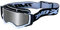 TWO-X Cross-Brille - Motocross-Brille mit verspiegeltem silbernen Glas - Brille - Enduro & Downhill - Schutz-Brille - Atom - Blizzard-Weiß-Schwarz