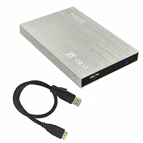 HWAYO Disco duro externo portátil ultradelgado de 6.3 cm HDD de 1 TB, almacenamiento USB 3.0 para consola Xbox One, PC, portátil, MacBook (plateado)