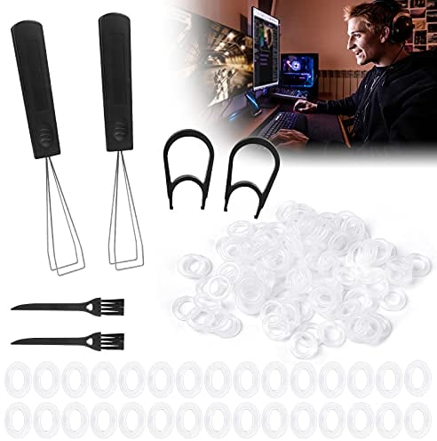 Kit de Nettoyage de Clavier Amortisseur de Clavier à Joint Torique Extracteur de Capuchon de Clavier Brosse de Nettoyage pour Clavier pour Retirer Les Touches de Clavier Mécanique