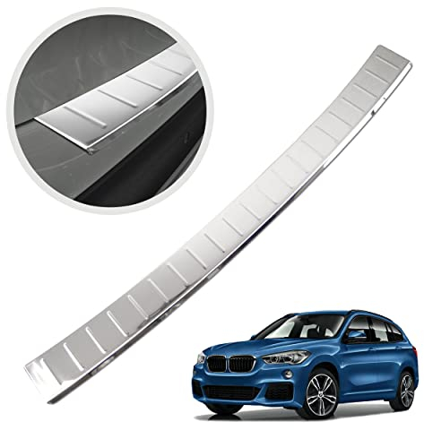 CHROMEMASTER | Ladekantenschutz Stoßstangenschutz | Kompatibel mit BMW X1 F48 2015-2022; Edelstahl Poliert/Chrom; Unsere Lackschutzleiste Sichert den Heckstoßfänger vor Kratzern Und Beschädigung ab