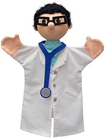 Handpuppe Märchenfigur Arzt 27 cm, Ideal für Puppentheatre und Rollenspiele, für Kinder Baby Jungen Mädchen