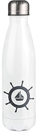 Bouteille Isotherme blanche au motif Barre Bateau