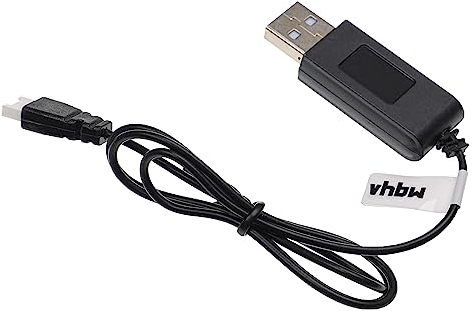 vhbw USB Ladekabel kompatibel mit Carrera CRC X1 (503001), Power Force Black (503099) Drohne, Quadcopter - 60 cm Ersatzkabel