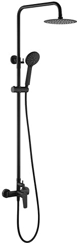 IMEX BDZ044/NG BELGICA Grifo Monomando Conjunto de Ducha Telescópico Negro Mate