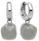 Qudo Firenze Creolen Ohrringe Edelstahl mit farbigen Glaskristallen (light grey opal)