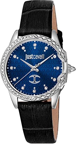 Just Cavalli Damen Analog Quarz Uhr mit Leder Armband JC1L095L0315