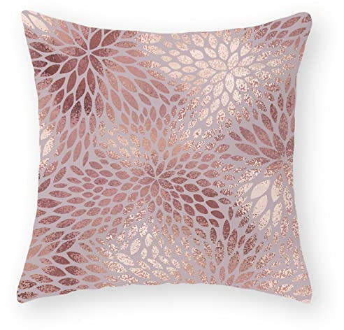 Federe Cuscini Oro Rosa Copricuscini Divano Cotone e Lino Copri Cuscini per Divano Forte Traspirabilità Cuscini per Divano con Cerniera Nascosta Federe Cuscini 60x60cm/1 Pieces