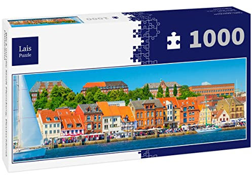 Lais Puzzle Blick auf die Stadt Flensburg, Deutschland, Panorama 1000 Teile Panorama