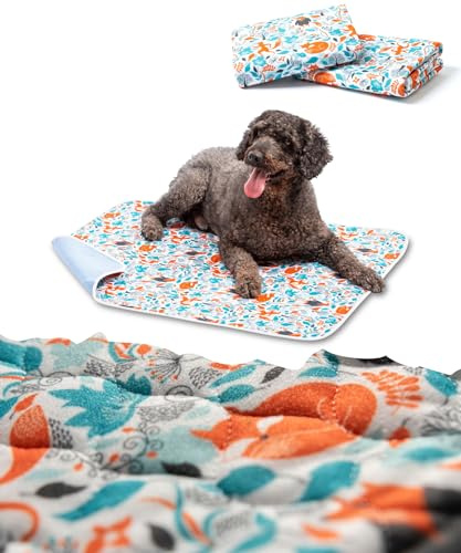 SILVERWOOF 2X Luxus Waschbare Pee Pads für Hunde - 2x Saugfähiger & Rutschfest - Wiederverwendbare und Wasserdichte Welpenunterlage - Hundematte Auto & Inkontienzunterlage mit Geruchskontrolle 90x80cm