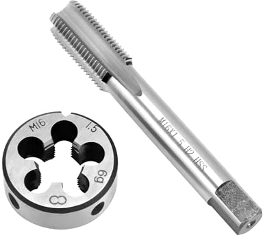 QWORK® Taraud M16x1.5mm, jeu de tarauds et filières