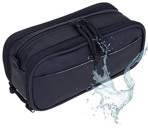 Elephant Mäppchen Federmäppchen Utensilo Aufbewahrungstasche klein Stiftetasche Kabeltasche wasserfest Organizer Büro Plane Hydro Pencil Case 12828 (Uni Schwarz)