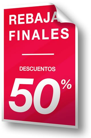Olmedo Servicios Integrales Vinilos de Rebajas Personalizados Rojo Vertical 50x75 cm - Vinilos Escaparate Rebajas Black Friday - Ofertas, Outlet Liquidaciones