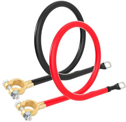 CGEAMDY Batterie Wechselrichter Kabel, Batterie Wechselrichter Kabel Mit Batterieklemmen Steckern, 35mm² Kabel Mit Batterieklemmen Steckern, Für Motorrad, Wohnmobil