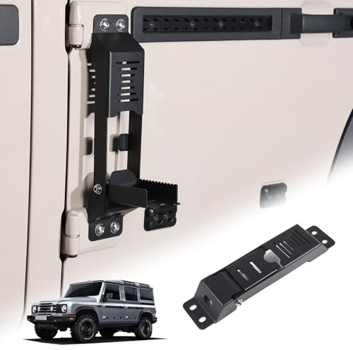 Tumukiw Car Door Hinge Step Folding Foot Pedal Compatible with Ineos Grenadier 2020-2024 Carbon Steel Heavy Door Hinge Step Folding Foot Peg (Black)