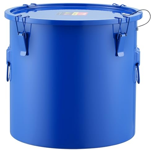 VEVOR Collecte Huile et Graisse Usagées, 30 L, Fut de Récupération d'Huile pour Friteuse en Acier au Carbone, Récipient d'Huile avec Couvercle, Pinces de Verrouillage, Sac Filtrant pour Cuisine, Bleu