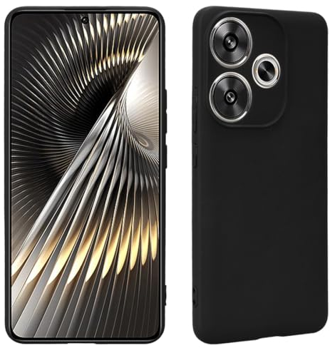 Bihizei Funda para Xiaomi Poco F6 5G, Cover Fibra de Carbono Protección Antigolpes, Anti-Raspaduras, Suave TPU Silicona Caso Anti-Choques Case Cover- Negro
