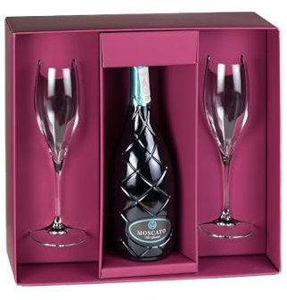 Barski Champagne - Flute Glass - Set of 2 Toasting Champagne Flute Glasses - Gift Boxed - with Empty Space in the Center to Fit Your Own Bottle of Wine - Flutes are 11 oz. - Made In Europe