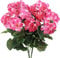 Laelfe Geranios Artificiales Exterior, Flores Artificiales Decoracion Geranios para Exterior Interior Hogar Balcón Jardin Patio Maceta Colgante Decoración de Mesa (Rosa-2 Pcs)