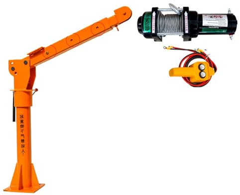 DDKYHU Handkurbel/elektrischer Kleinkran, fahrzeugmontierter Haushaltskran 12 V, 24 V, 220 V, LKW-montierter Hebelift (Farbe: 500 kg 12 V hydraulisch) (800 kg 24 V)