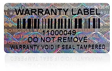 650 Stück Barcode-Hologramm-Aufkleber, manipulationssichere Aufkleber, Sicherheitsetiketten, echte Garantie, nichtig, holografisches Siegel mit einzigartiger Seriennummer (3,1 x 1,5 cm, Silber)