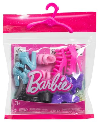 Barbie Fashion Pack – HWV71 – Packung mit 5 Schuhen, Absatz, Hausschuhe für Barbie-Puppen