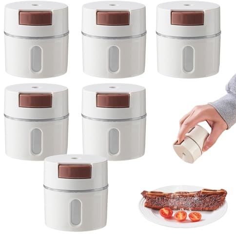 Pasdrucn 6 Gewürzgläser Magnetisch, Gewürzdosen Magnetisch Set Mit Ständer, Gewürzregal Mit Gläsern, Gewürze Spice Jars, Gewürzstreuer Edelstahl (Frei Von Duftstoffen)