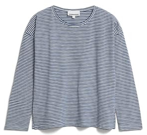 ARMEDANGELS Damen Longsleeve aus Bio-Baumwolle XIANAA Stripes Loose Fit Faded Indigo-oatmilk