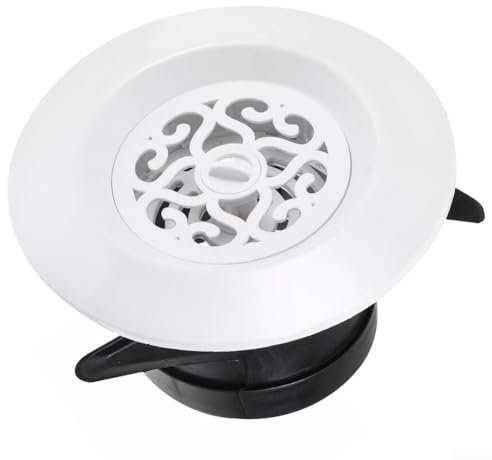 Zilimontt Grille d'aération ronde de 7,6 cm à motif réglable en plastique blanc pour mur plafond ventilation pour cuisine salle de bain