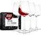 Gusto Nostro Set di 4 bicchieri da vino in vetro di cristallo, per vino rosso e bianco, lavabili in lavastoviglie, eleganti, grandi e alti, per matrimoni, Natale, anniversari