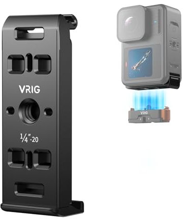 VRIG Replacement Magnetic Battery Cover for Gopro Hero 13/12/11/10/9 Black,Side Door Cover with 1/4 Screw and Ace Mount