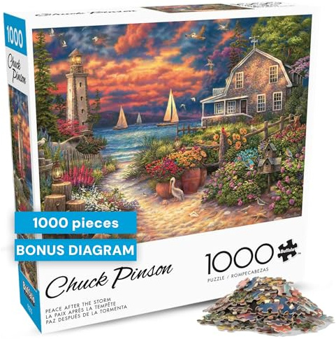 Buffalo Games Chuck Pinson – Frieden nach dem Sturm – 1000-teiliges Puzzle für Erwachsene – herausforderndes Puzzle perfekt für Spieleabende – Fertige Größe ist 26,75 x 19,75 cm