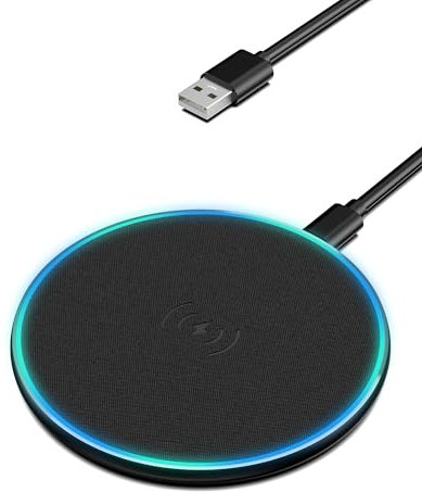 Caricatore Wireless, RENGOGA 15W Caricabatterie Wireless per iPhone 16/15/14/13/12 Pro Max Mini, Samsung Galaxy S25/S24/S23/S22/S21/Note 20, Huawei, Xiaomi Charger