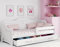 Interbeds Kinderbett Mädchen Jugendbett 80x160 cm rosa weiß mit Rausfallschutz & Schublade Prinzessin Kinder Sofa Couch Lattenrost Bett umbaubar