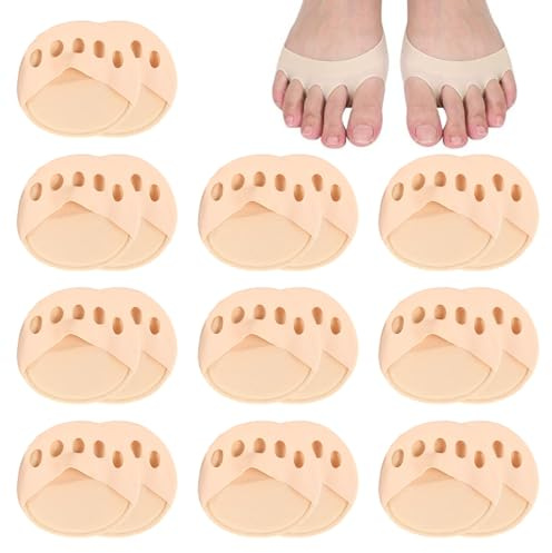 10 Pares Metatarsianas, Almohadillas del Antepié, Almohadillas Metatarsianas para Pies de Tela, Plantillas para Pies, Ampollas, Callosidades y Dolor en el Antepié