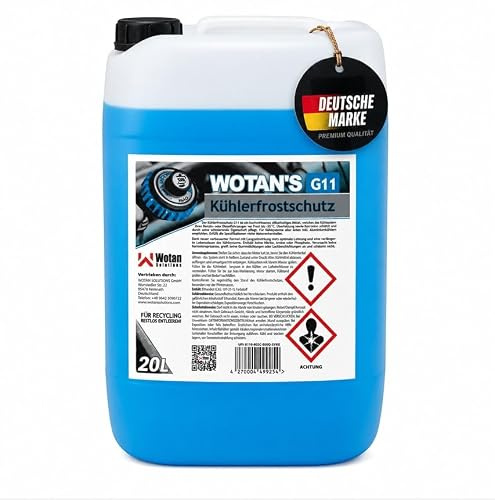 WWotan Solutions Wotan's 20L Kühlerfrostschutz G11 Gebrauchsfertig bis -35°C - Silikathaltiges Kühlmittel - Blau - Für Benzin & Diesel - Aluminiumverträglich (1x20L)