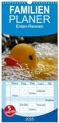 Familienplaner 2025 - Enten-Rennen mit 5 Spalten (Wandkalender, 21 cm x 45 cm), CALVENDO