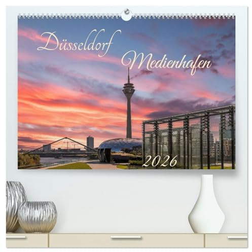 Düsseldorf Medienhafen (hochwertiger Premium Wandkalender 2026 DIN A2 quer), Kunstdruck in Hochglanz: Spaziergang durch eine faszinierende Architektur. (CALVENDO Orte)