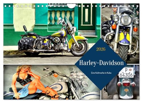 Harley-Davidson - Eine Kultmarke in Kuba (Wandkalender 2026 DIN A4 quer), CALVENDO Monatskalender: Verschiedene Modelle der Harley-Davidson in Kuba (CALVENDO Technologie)