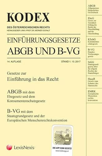 KODEX Einführungsgesetze ABGB und B-VG 2017/18