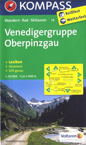 Venedigergruppe - Oberpinzgau: Wanderkarte mit Kurzführer, Radrouten, Skitouren und Panorama. GPS-genau. 1:50000 (KOMPASS Wanderkarte, Band 38)
