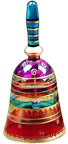 Anrufsglocke Handglocke Klein Cafe Art Handbemaltes Glas Hand Glocke, Küche Esszimmer Tiny Crisp Sound Tischglocke